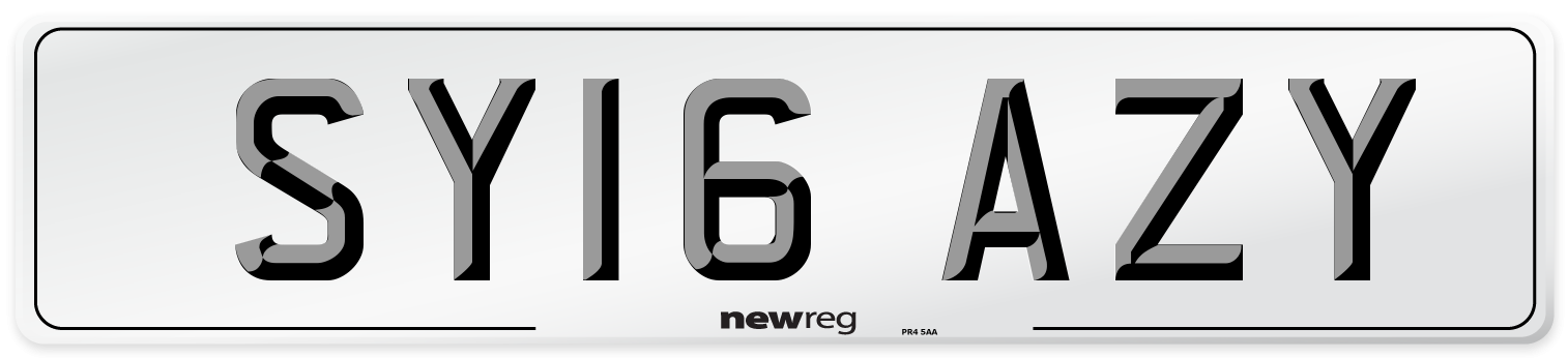 SY16 AZY Number Plate from New Reg